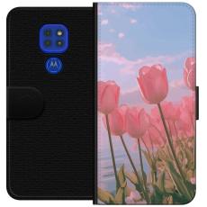 iSecrets - Plånboksfodral till Motorola Moto G9 Play med Rosa Tulpaner