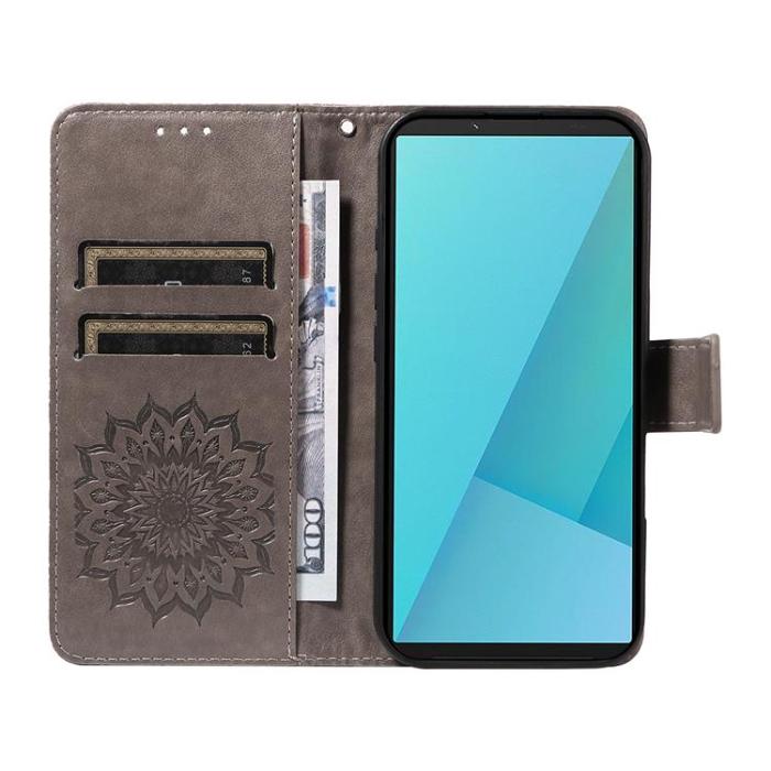 A-One Brand - Sony Xperia 10 VII Plånboksfodral Sunflower Imprinted - Grå