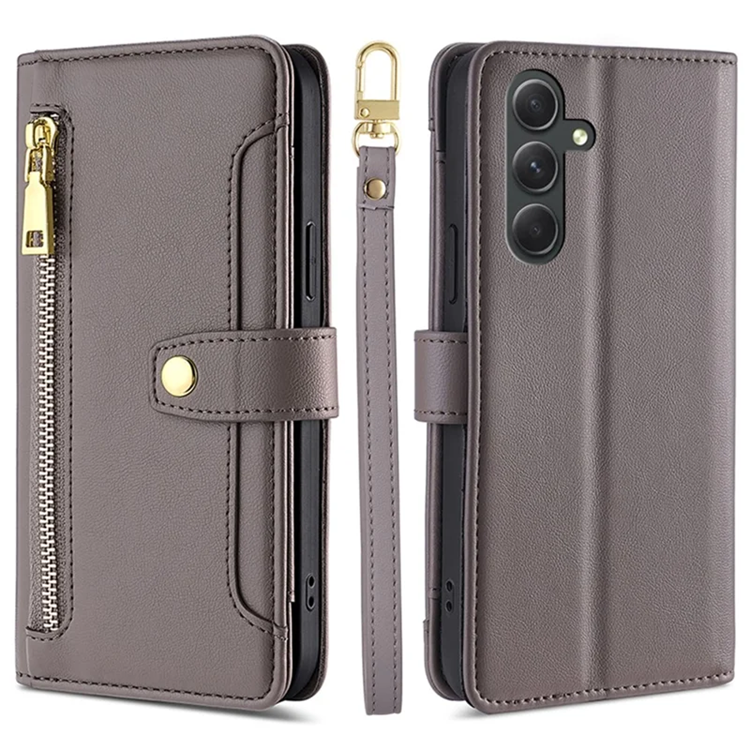 Galaxy A54 5G Konstläder Plånboksfodral med Stativskydd - Grå (Grå) | 2353 | AlltMobil