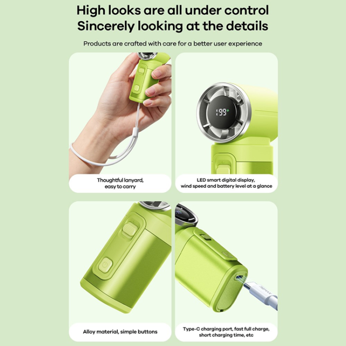 Remax - Remax Mini Handhållen Fläkt RS-SF26 3000mAH Metal - Blå