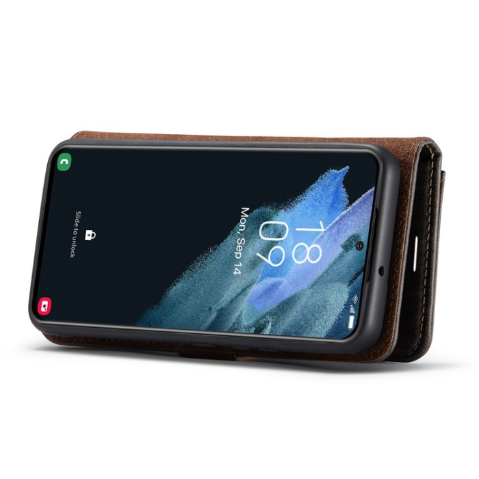 DG.MING - DG.MING Galaxy S23 Plus Plånboksfodral 2in1 Äkta Läder - Grå
