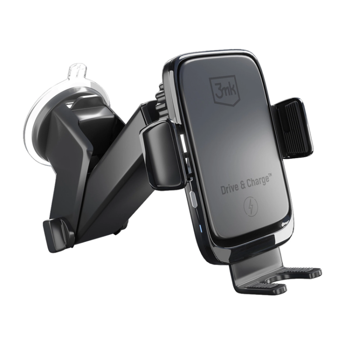 3MK - 3MK Biltelefonhållare med Induktiv Laddare - Svart