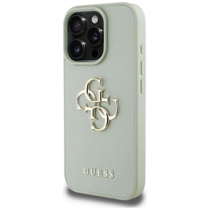 Guess - Guess iPhone 16 Pro Mobilskal Grained Big 4G Small Classic Logo - Grön