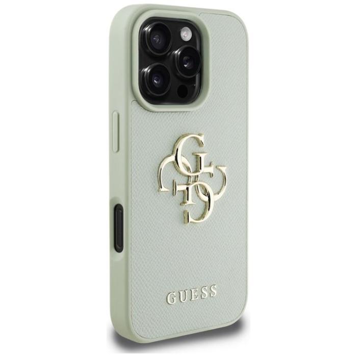 Guess - Guess iPhone 16 Pro Mobilskal Grained Big 4G Small Classic Logo - Grön