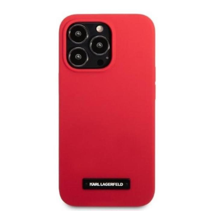 KARL LAGERFELD - Karl Lagerfeld iPhone 13 Pro Skal Silicone Plaque - Röd
