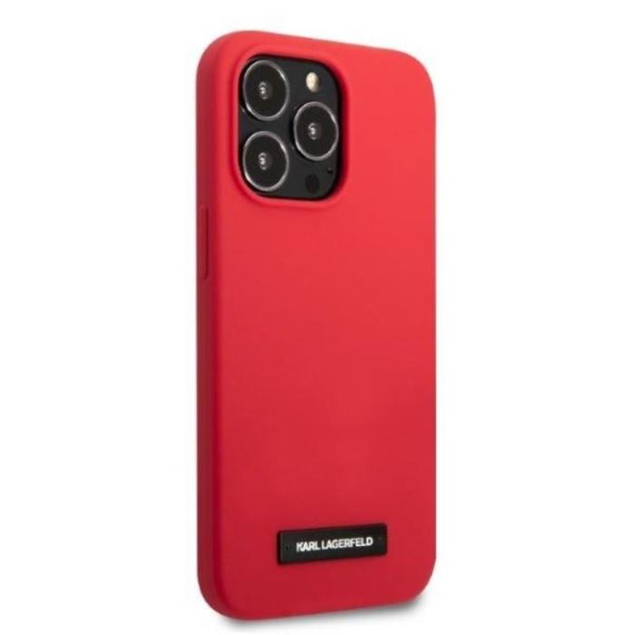 KARL LAGERFELD - Karl Lagerfeld iPhone 13 Pro Skal Silicone Plaque - Röd