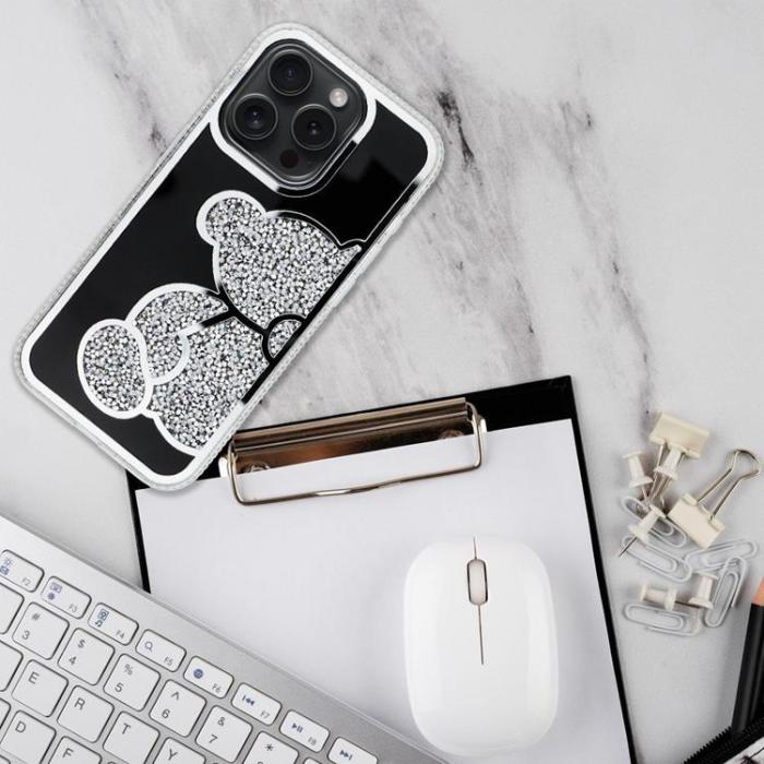 OEM - iPhone 16 Plus Mobilskal Teddy Bear - Silver