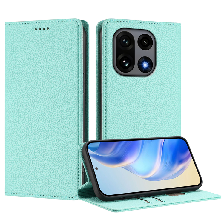 OnePlus 15 Plånboksfodral RFID-Skydd Litchi Konstläder (Mintgrön) | 2353 | AlltMobil