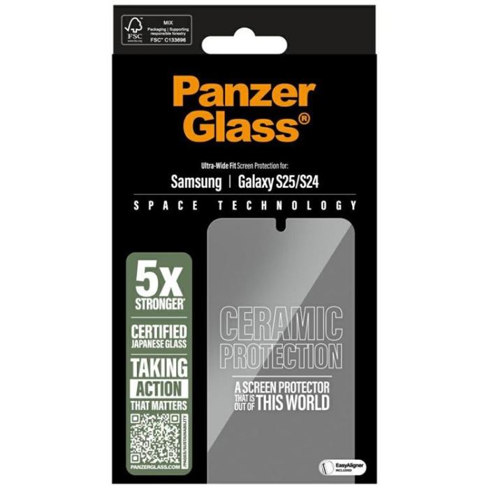 PanzerGlass - PanzerGlass Galaxy S25 Härdat Glas Skärmskydd Keramisk Ultra-Wide Fit