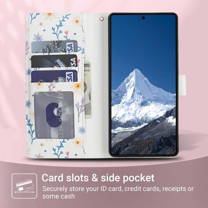 OEM - Samsung Galaxy S26 Ultra Fodral Rhombic Blommönster Äkta Läder - A2