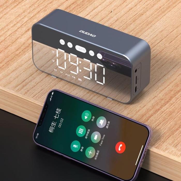 Dudao - Dudao Högtalare Och Klocka Bluetooth - Silver
