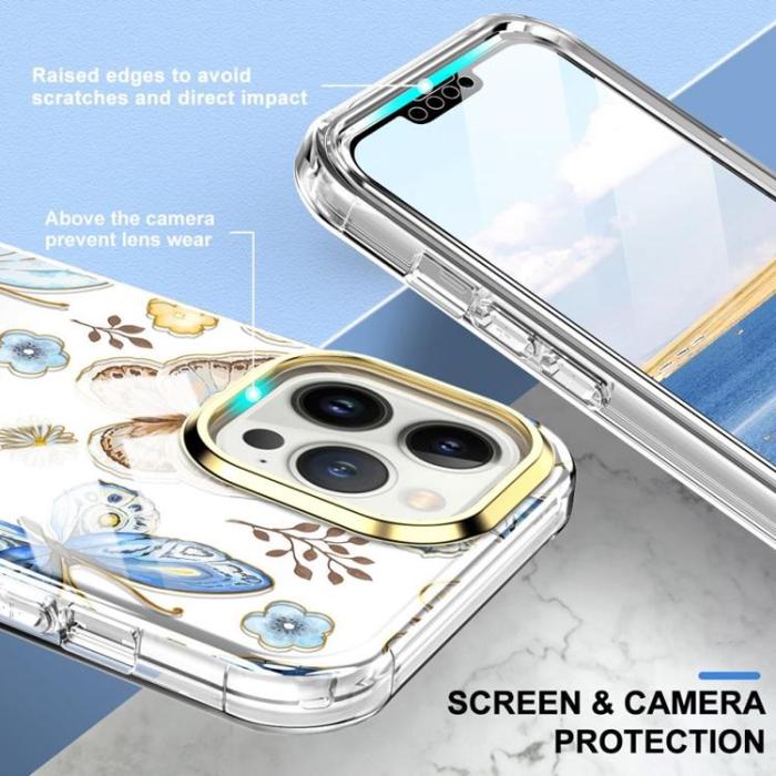 A-One Brand - iPhone 14 Pro Skal 360 Butterfly - Blå