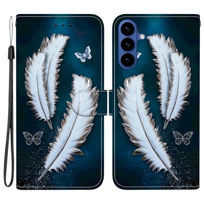 OEM - Samsung Galaxy S26/S26 Pro Plånboksfodral Mönstertryck Konstläder - Vit Fjäril