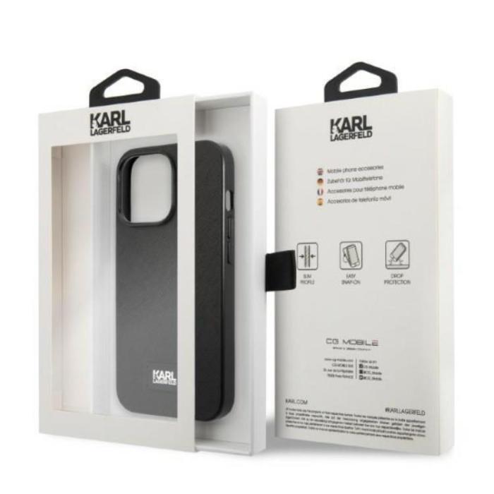 KARL LAGERFELD - Karl Lagerfeld iPhone 13 Pro Max Skal Saffiano Plaque - Svart