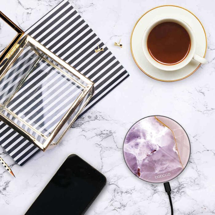 UTGATT5 - Babaco TrÃ¥dlÃ¶s laddare 10W Premiumglas Abstract 009