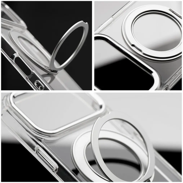 A-One Brand - Mobilskal Magafe iPhone 17 Pro Frame Circle med Stand - Transparent