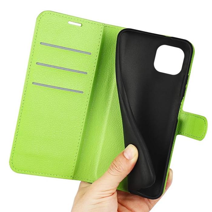 OEM - Litchi Flip iPhone 14 Plånboksfodral - Grön
