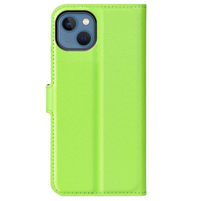 OEM - Litchi Flip iPhone 14 Plånboksfodral - Grön