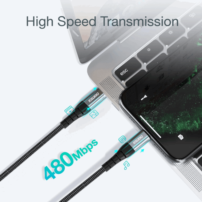 Choetech - Choetech USB-C till Lightning kabel MFi 480Mb/s 3A 2m