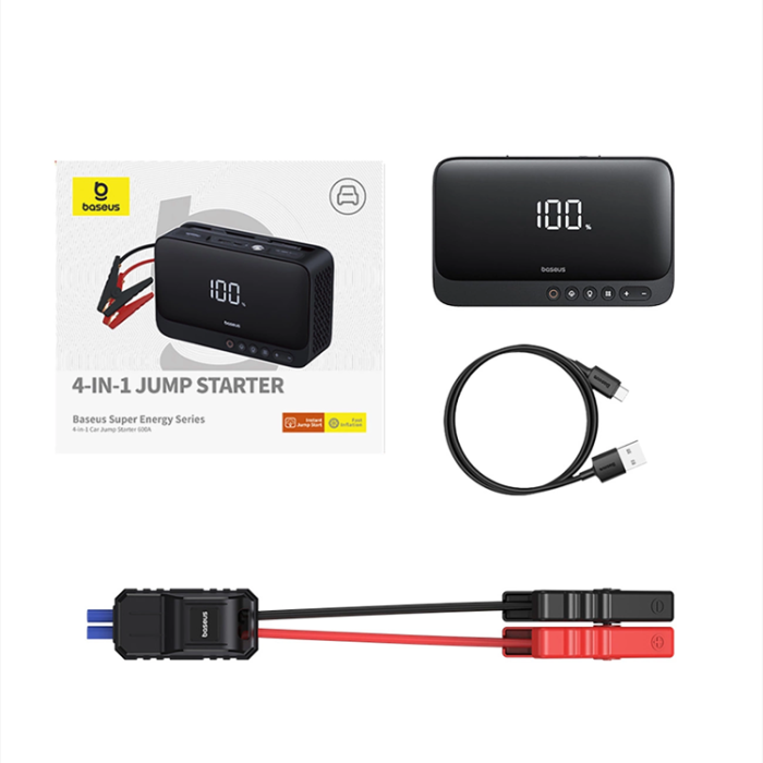 BASEUS - Baseus 4in1 Starthjälp 600A Powerbank 6000mAh Compressor, Flashlight