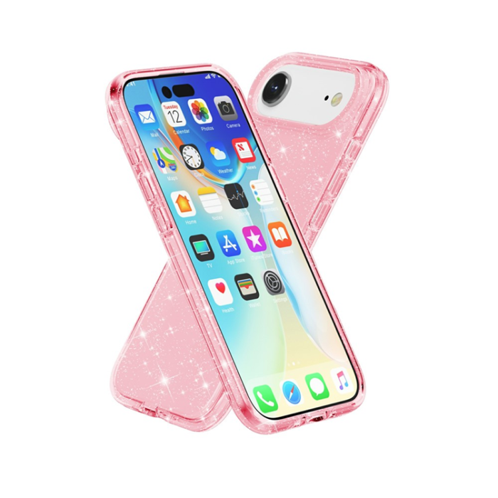 A-One Brand - iPhone 17 Air Mobilskal Glittrande Puderglitter - Rosa