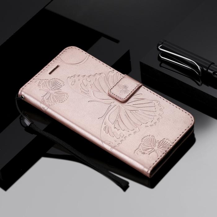 OEM - Fjärilar Plånboksfodral iPhone 13 Mini - Rose Gold