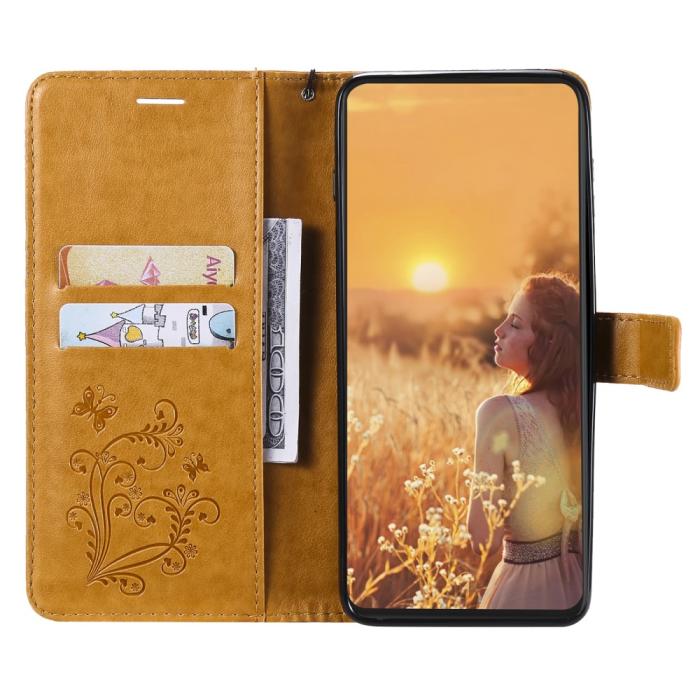 OEM - Fjärilar Plånboksfodral iPhone 13 Mini - Gul