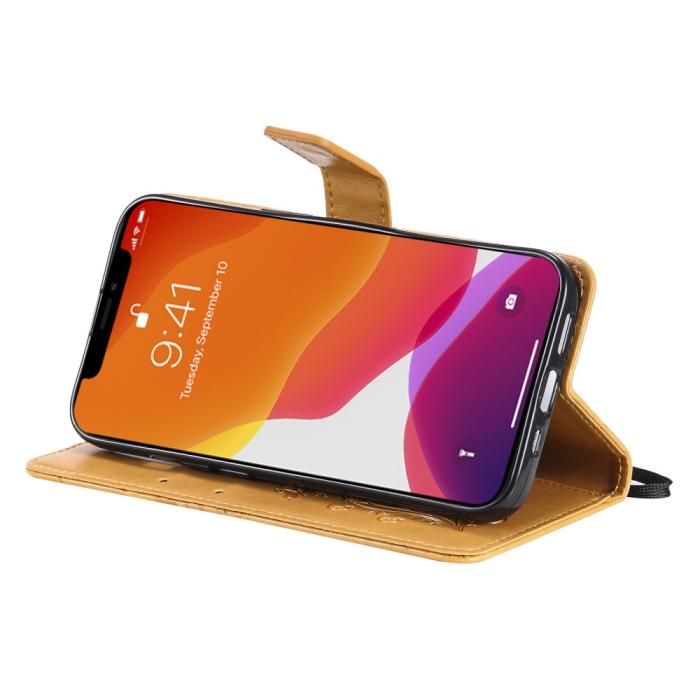 OEM - Fjärilar Plånboksfodral iPhone 13 Mini - Gul