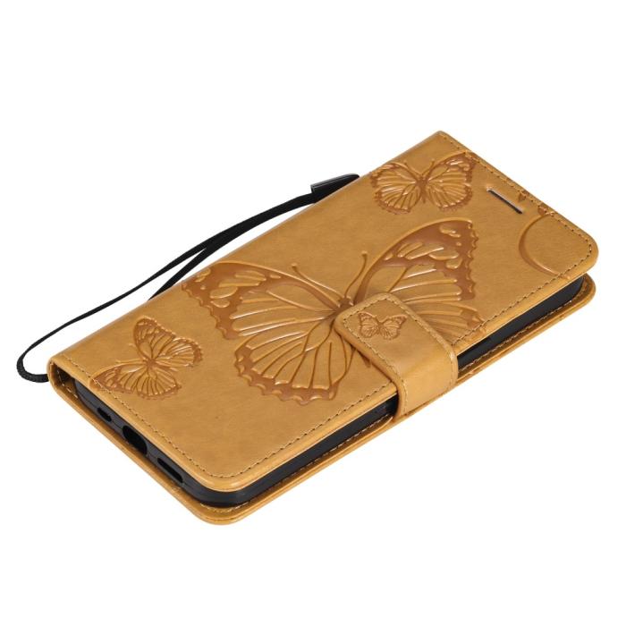 OEM - Fjärilar Plånboksfodral iPhone 13 Mini - Gul