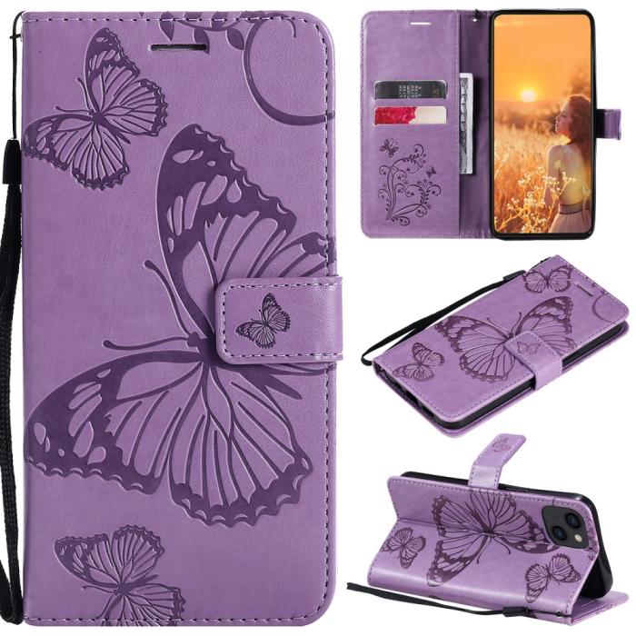 OEM - Fjärilar Plånboksfodral iPhone 13 Mini - Lila