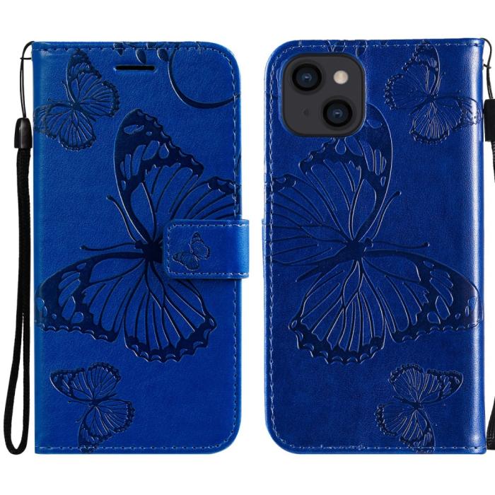 OEM - Fjärilar Plånboksfodral iPhone 13 Mini - Blå