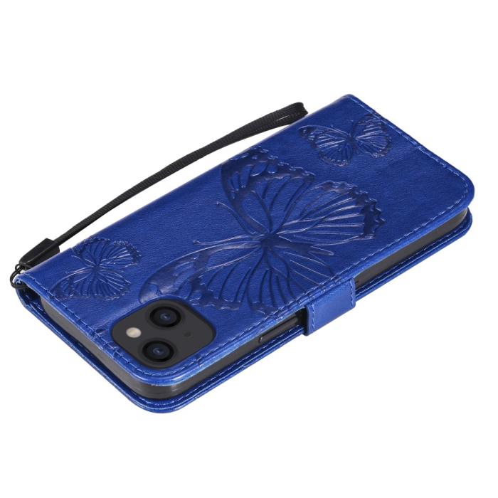 OEM - Fjärilar Plånboksfodral iPhone 13 Mini - Blå