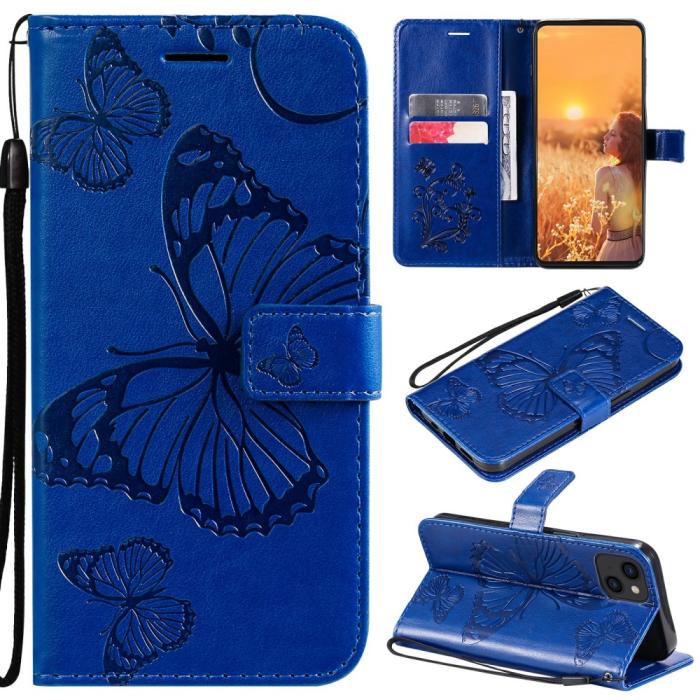 OEM - Fjärilar Plånboksfodral iPhone 13 Mini - Blå