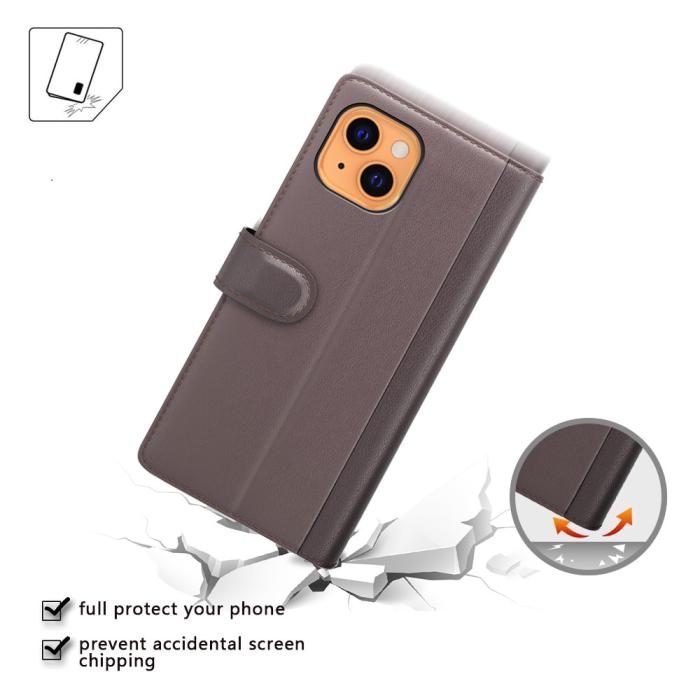 OEM - Äkta Läder Fodral till iPhone 13 Mini - Brun