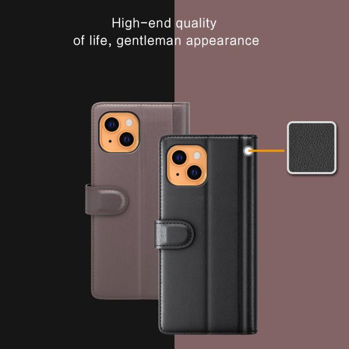 OEM - Äkta Läder Fodral till iPhone 13 Mini - Brun