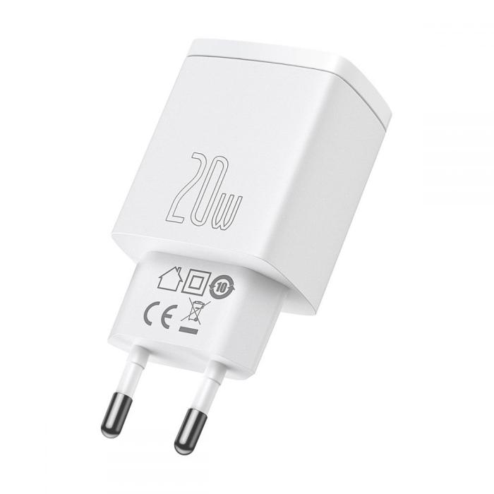 BASEUS - Baseus 2-Port Network Charger 20w - Vit