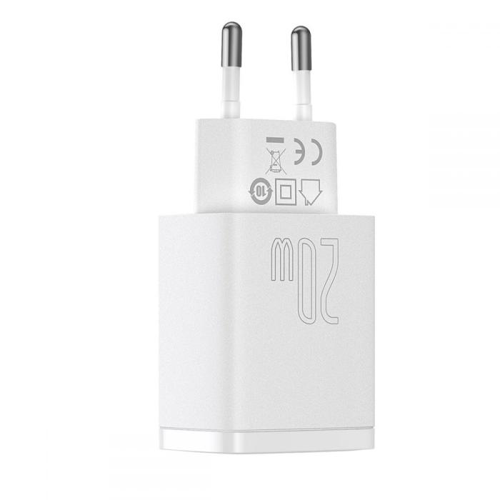BASEUS - Baseus 2-Port Network Charger 20w - Vit