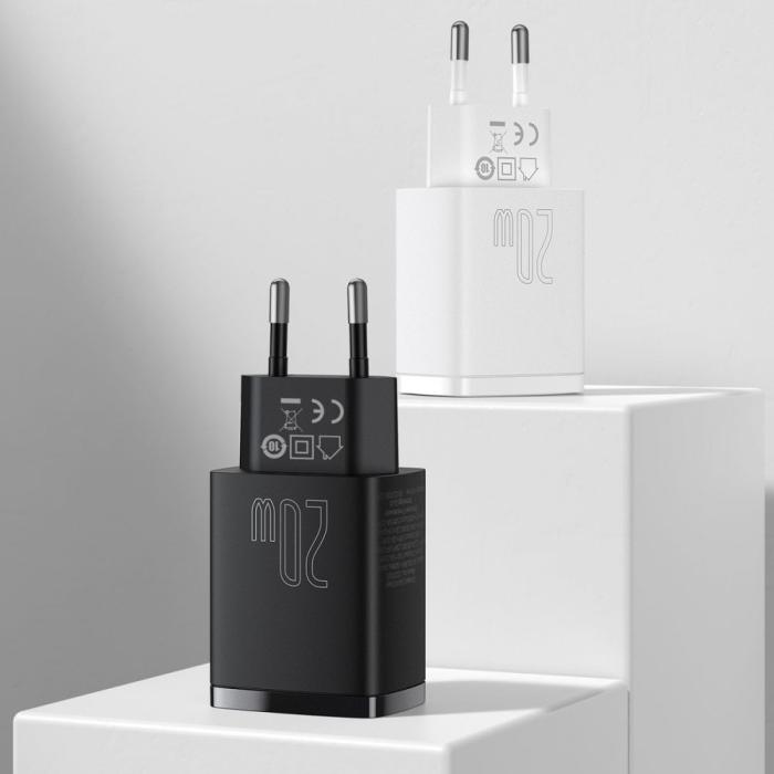 BASEUS - Baseus 2-Port Network Charger 20w - Vit