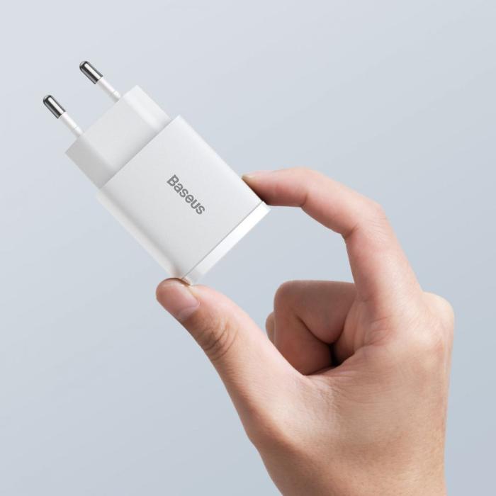 BASEUS - Baseus 2-Port Network Charger 20w - Vit