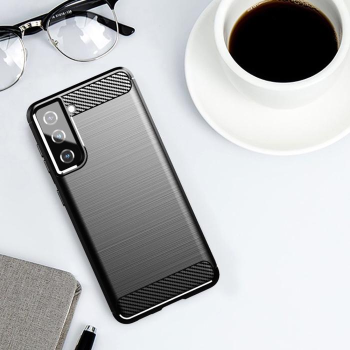 OEM - Carbon Flexible Skal Galaxy S21 Fe - Svart