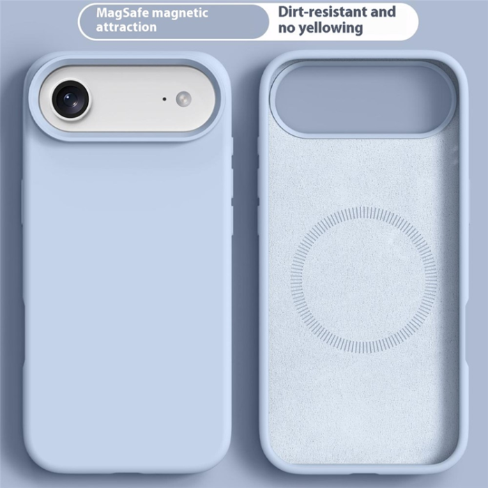 A-One Brand - iPhone 17 Air Mobilskal MagSafe Liquid Silikon+PC - Babyblå