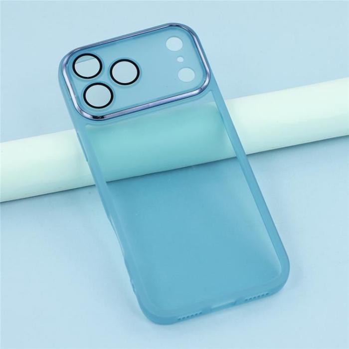 A-One Brand - iPhone 17 Pro Mobilskal Electroplated Kameraram - Transparent Blå