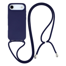 A-One Brand - iPhone 17 Air Mobilskal TPU Shockproof med Lanyard - Mörkblå