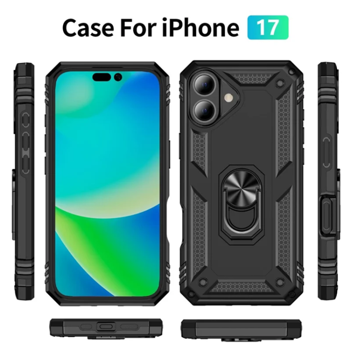 A-One Brand - iPhone 17 Mobilskal med Kickstand - Svart