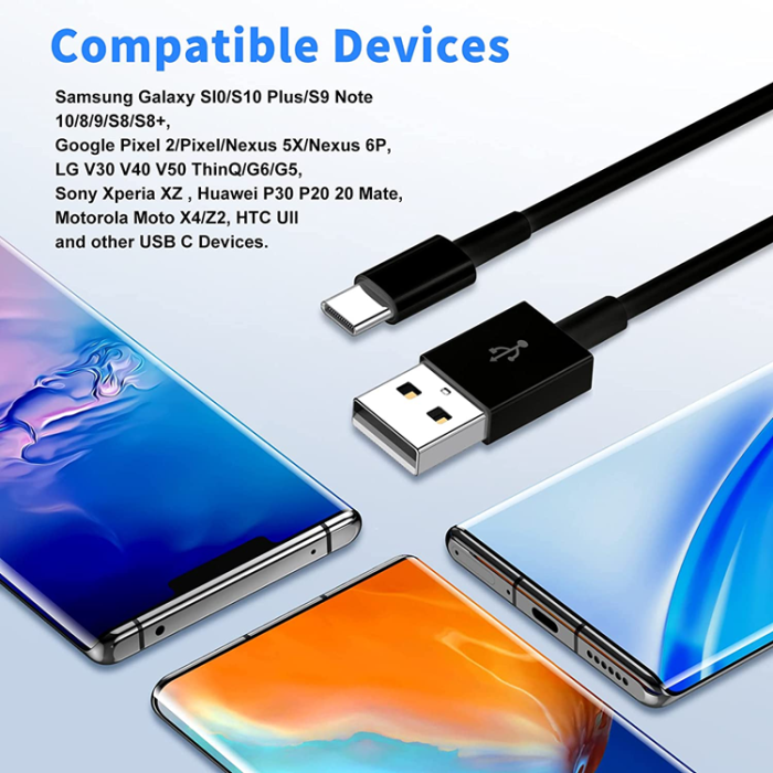 A-One Brand - USB-C till USB-A kabel Snabbladdning 3m - Svart