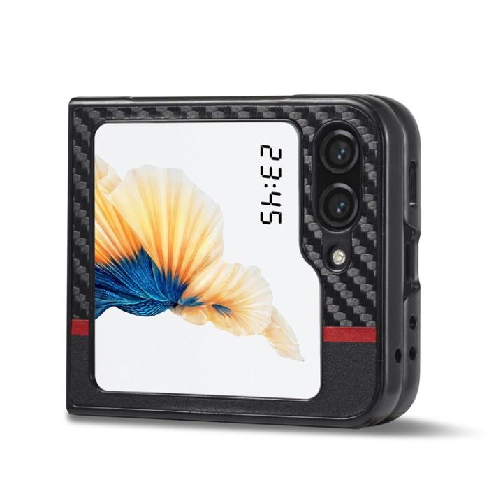 LC.imeeke - LC.IMEEKE Galaxy Z Flip 5 Mobilskal Carbon Fiber - Svart