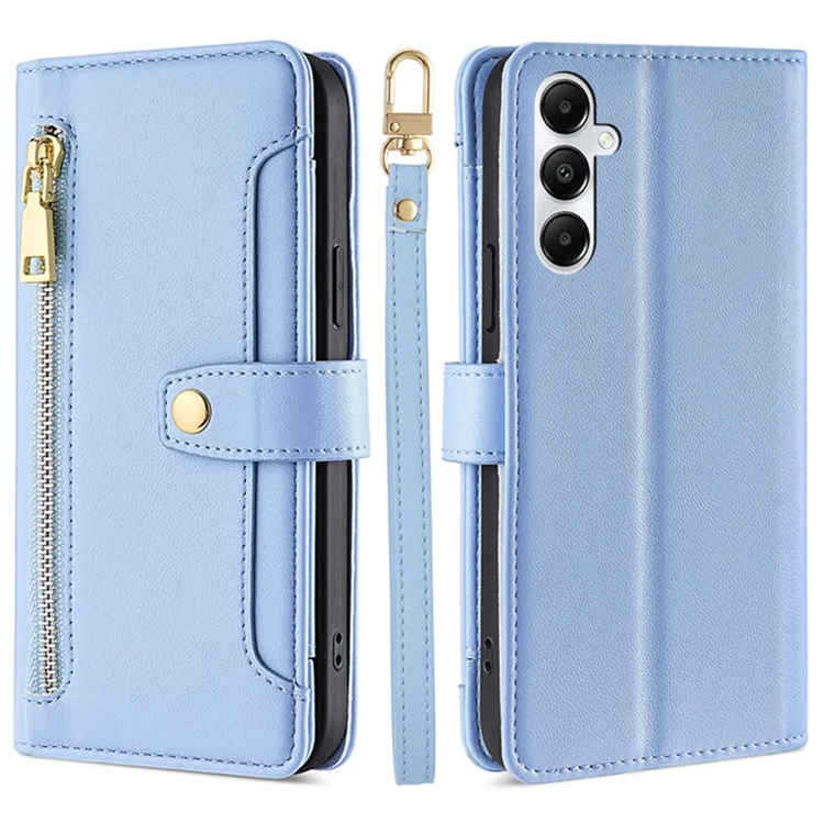 Galaxy A05s Konstläder Plånboksfodral med 2 Rem - Blå (Blå) | 2353 | AlltMobil