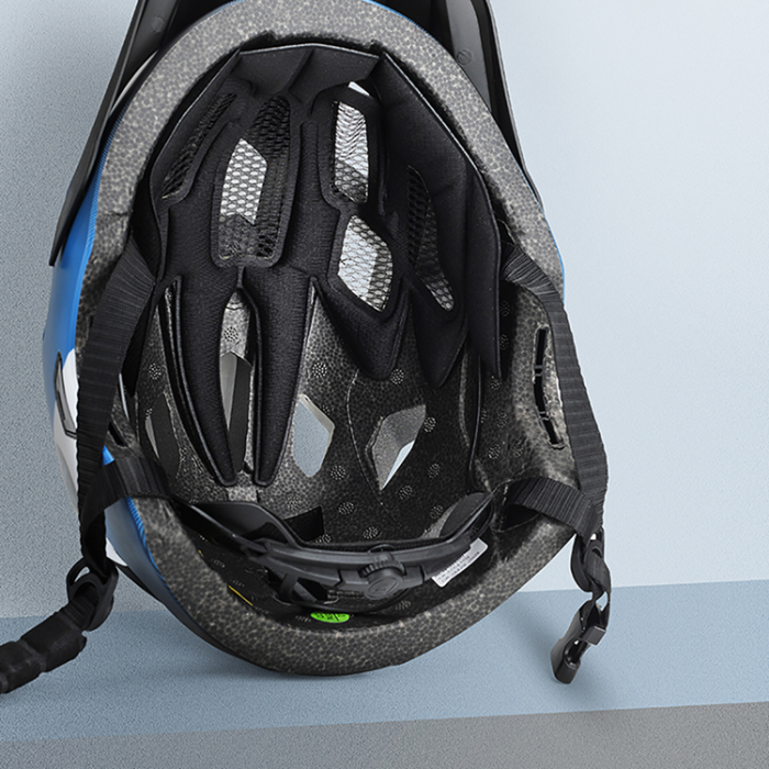 Rockbros - Rockbros Barncykelhjälm Med Avtagbar Chin M (54-57) - Blå