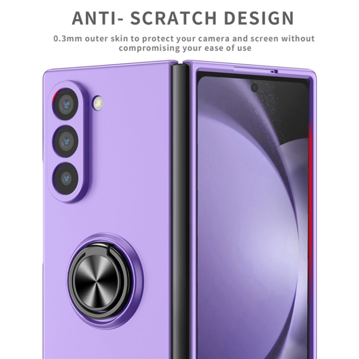 A-One Brand - Galaxy Z Fold7 Mobilskal Rotatable Ring Kickstand - Lila