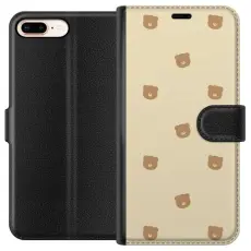 Gustaf - Pl&aring;nboksfodral till Apple iPhone 8 Plus med Bj&ouml;rnm&ouml;nster